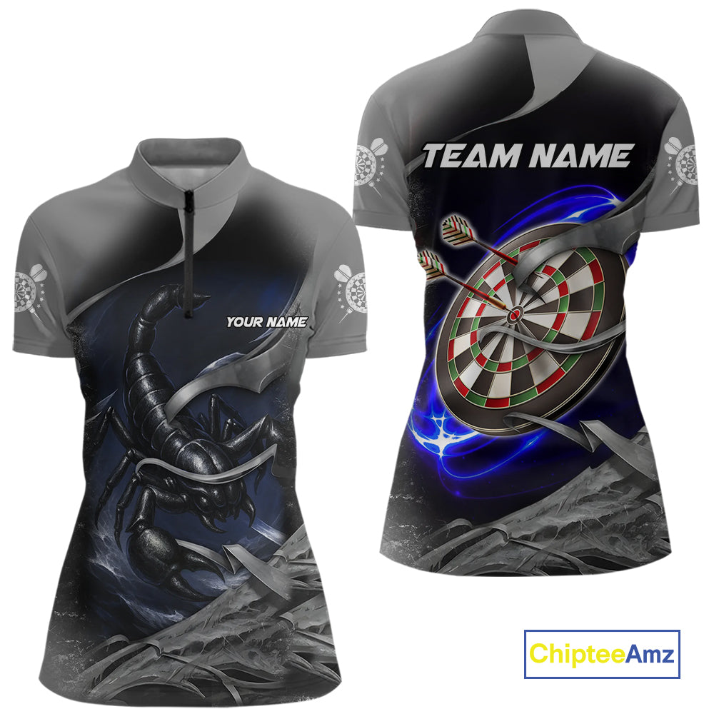 Personalized Funny Scorpion Darts Shirt For Women Custom Darts Team Shirt Jersey Polo & 1/4 Zip TDM4886