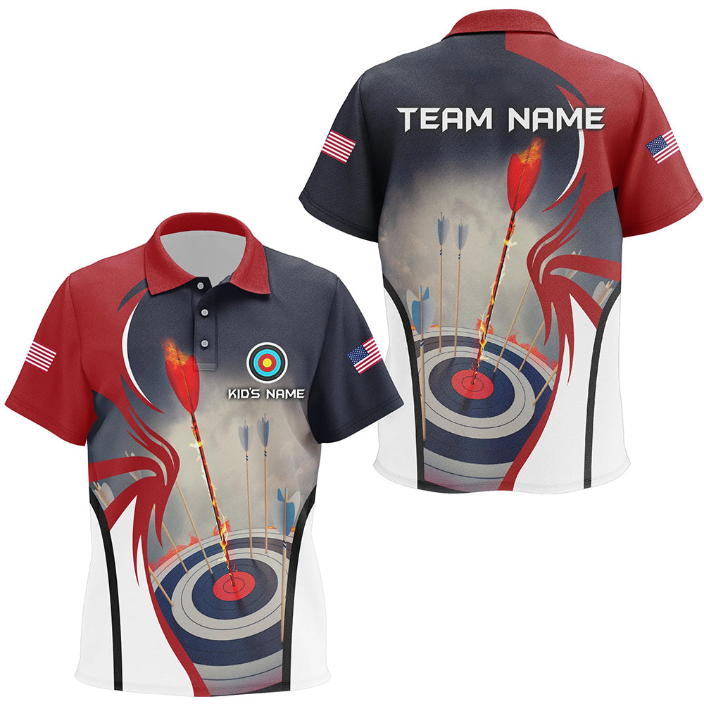 Personalized Jersey Archery Target 3D Polo Shirts For Kid Custom Performance Archery Shirts TDM0439