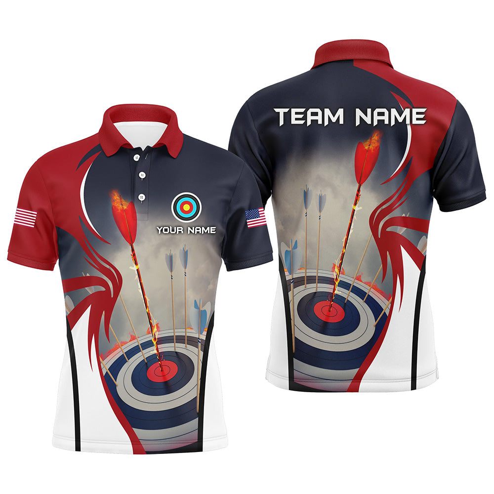 Personalized Jersey Archery Target 3D Polo Shirts For Men Custom Performance Archery Shirts TDM0439