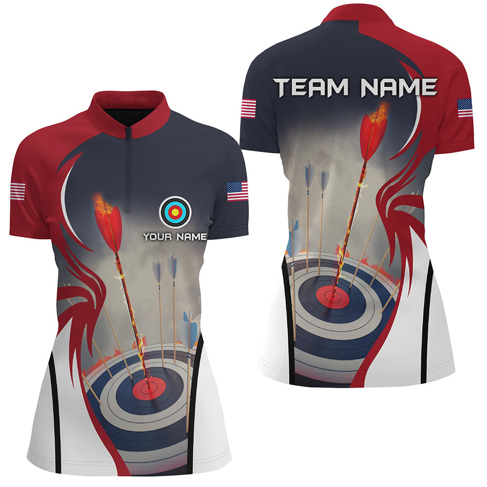 Customized Jersey Archery Target 3D Women Quarter-Zip Shirts Best Performance Archery Shirts TDM0439