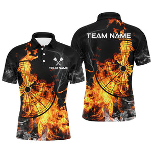 Personalized Fire Flame Dart Shirts For Men Custom Smoke Dart Jerseys, Unique Dart Team Shirts TDM3091