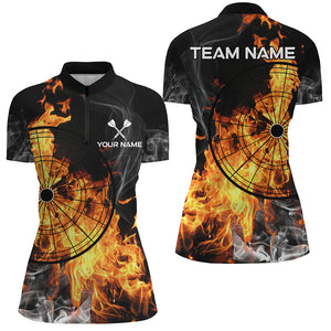 Personalized Fire Flame Dart Shirts For Women Custom Smoke Dart Jerseys, Unique Dart Team Shirts TDM3091