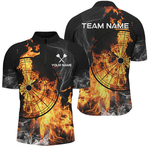 Personalized Fire Flame Dart Shirts For Men Custom Smoke Dart Jerseys, Unique Dart Team Shirts TDM3091