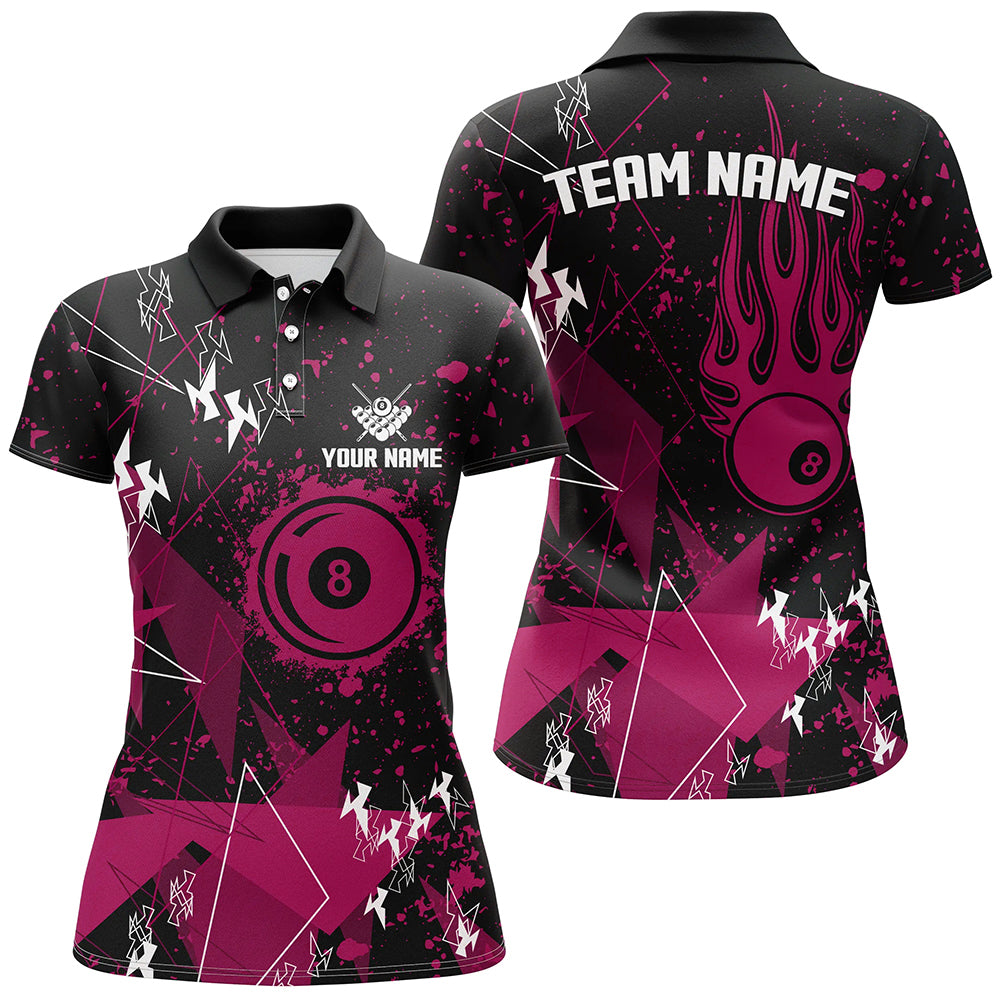 Personalized Pink Grunge Billiard Shirts For Women, Best Custom Billiard Jerseys For Pool Player TDM1913