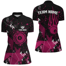 Load image into Gallery viewer, Personalized Pink Grunge Billiard Shirts For Women, Best Custom Billiard Jerseys For Pool Player TDM1913