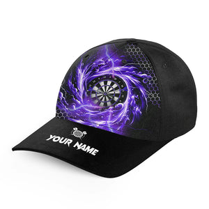 Funny Dartboard Storm Thunder Custom Purple Darts Hats, 3D Printed Baseball Darts Cap Gifts TDM2610