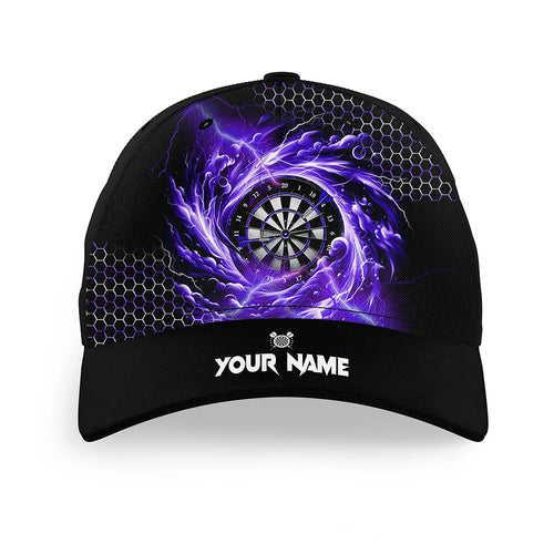 Funny Dartboard Storm Thunder Custom Purple Darts Hats, 3D Printed Baseball Darts Cap Gifts TDM2610