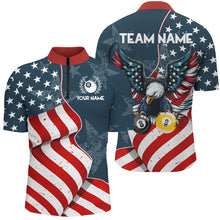 Load image into Gallery viewer, American Flag Eagle 8 Ball &amp; 9 Ball Billiard Shirts For Men Custom Patriotic Cool Billiard Jerseys TDM3094