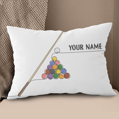 Personalized Pool Billiards Games Pillows, Custom Billiard White Pillows TDM0811