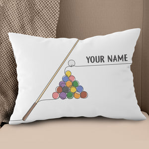 Personalized Pool Billiards Games Pillows, Custom Billiard White Pillows TDM0811