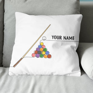 Personalized Pool Billiards Games Pillows, Custom Billiard White Pillows TDM0811