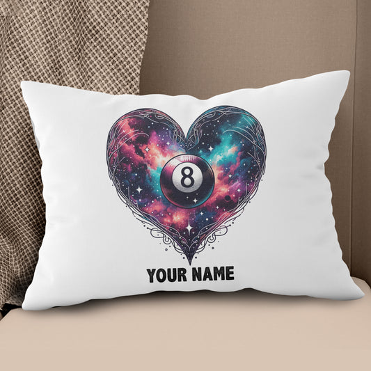 Personalized 8 Ball Pool Colorful Heart Throw Pillows, Billiard Pillows TDM0813