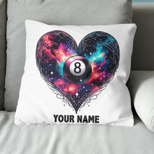 Load image into Gallery viewer, Personalized 8 Ball Pool Colorful Heart Throw Pillows, Billiard Pillows TDM0813