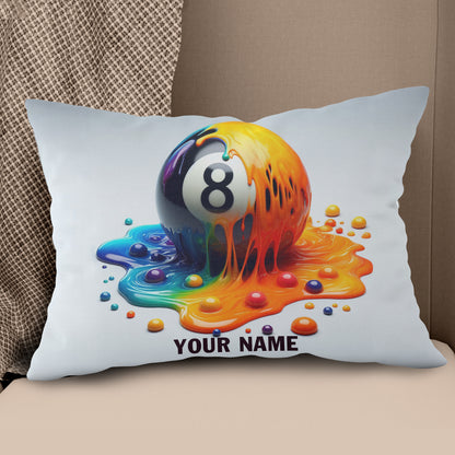 Custom Colorful Melting 8 Ball Pool Throw Pillows, Best Billiard Pillow Decor TDM0814