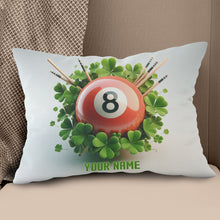 Load image into Gallery viewer, Funny Red Billiard Ball And Clovers Custom White Pillows, Billiard Gifts TDM0817