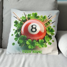 Load image into Gallery viewer, Funny Red Billiard Ball And Clovers Custom White Pillows, Billiard Gifts TDM0817