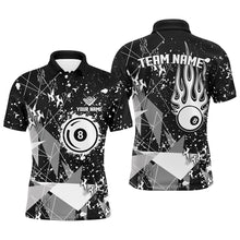 Load image into Gallery viewer, Personalized White Grunge Billiard Men Shirts, Billiards Jerseys For Pool Player  TDM1535