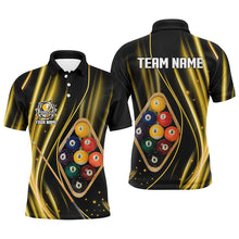 Load image into Gallery viewer, Custom Yellow Jerseys 9 Ball Billiard Polo &amp; Quarter-Zip Shirts For Men, 9 Ball Pool Team Shirts TDM1709