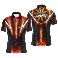 Load image into Gallery viewer, Personalized Darts Burning Fire Men Polo &amp; 1/4 Zip Shirts Custom Team League  Darts Jerseys TDM1540