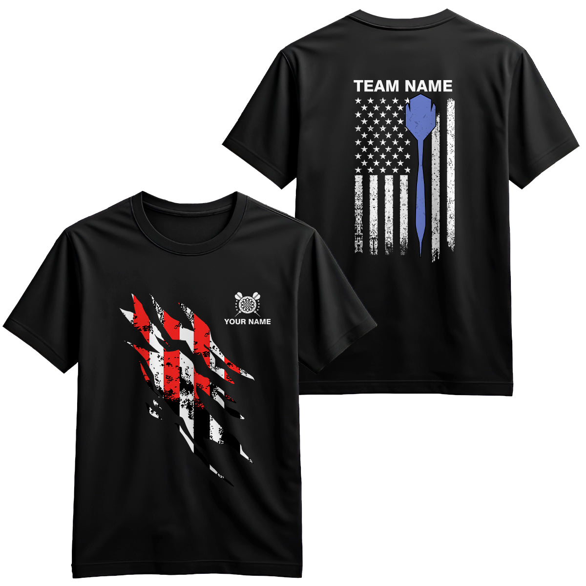 Grunge American Flag Darts T-Shirts Custom Patriotic Darts Team Shirts, Darts Lover Shirts TDM3930