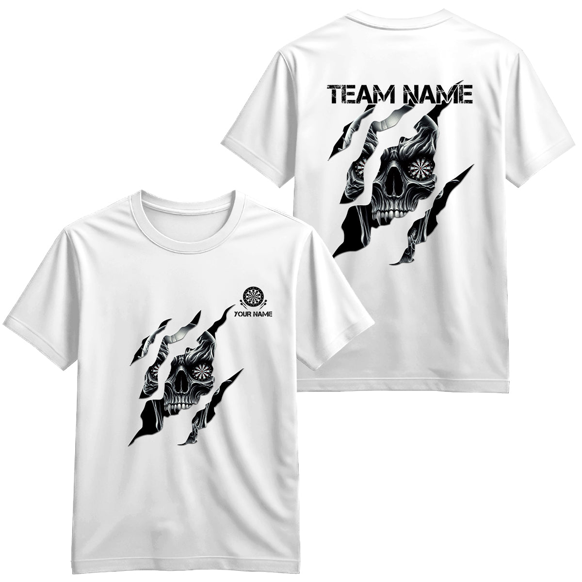 Funny Skull Dart T-Shirts Custom Darts Team Shirts, Darts Lover Shirts, Darts Player Gifts TDM3931