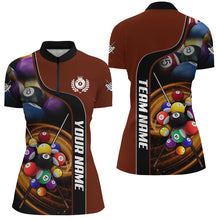 Load image into Gallery viewer, Personalized 3D Billiard Balls Red Dark Custom Billiard Shirts For Women, Billiard Team Jersey Attire TDM2129
