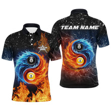 Load image into Gallery viewer, 3D Billiard 8 Ball &amp; 9 Ball Water Fire Customized Grunge Men Polo, 1/4 Zip Shirts, Billiard Jerseys TDM2382