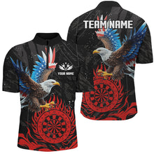 Load image into Gallery viewer, Personalized 3D Eagle American Flag Patriotic Darts Shirts For Men Custom Flame Darts Jerseys |Red TDM2392