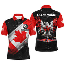 Load image into Gallery viewer, Black Grunge Eagle Canada Flag Smoke Custom Men Billiard Shirts Patriotic Canadian Billiard Jersey TDM2630