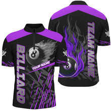 Load image into Gallery viewer, Purple 8 Ball Pool Flame 3D Billiard Shirts For Men Billiard League Jersey Custom Pool Team Shirts TDM2876