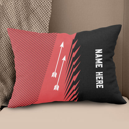 Custom Black Red Archery Arrows Throw Pillow, Personalized Archery Gifts TDM0835