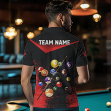 Load image into Gallery viewer, Personalized Grunge Red Black 3D Pool Balls Men Billiard Shirts Custom Billiard Jerseys For Team TDM3512