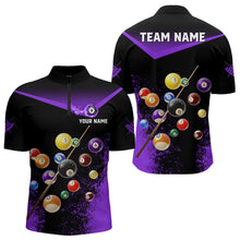 Load image into Gallery viewer, Personalized Grunge Purple Black 3D Pool Balls Men Billiard Shirts Custom Billiard Jerseys For Team TDM3513
