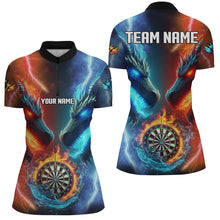 Load image into Gallery viewer, Personalized Dart Board Water Fire 3D Dragon Darts Shirts For Women, Team League Darts Jerseys TDM2397