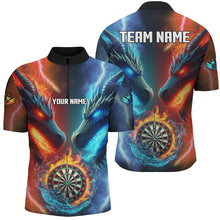 Load image into Gallery viewer, Personalized Dart Board Water Fire 3D Dragon Darts Shirts For Men, Team League Darts Jerseys TDM2397