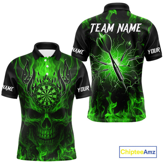 Purple Flaming Skull Men's Dart Jersey Custom Dart Fire Lightning Darts Team Shirts Polo & 1/4 Zip TDM7731