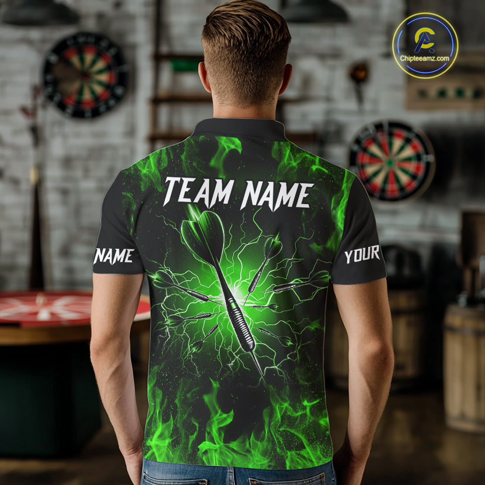 Purple Flaming Skull Men's Dart Jersey Custom Dart Fire Lightning Darts Team Shirts Polo & 1/4 Zip TDM7731