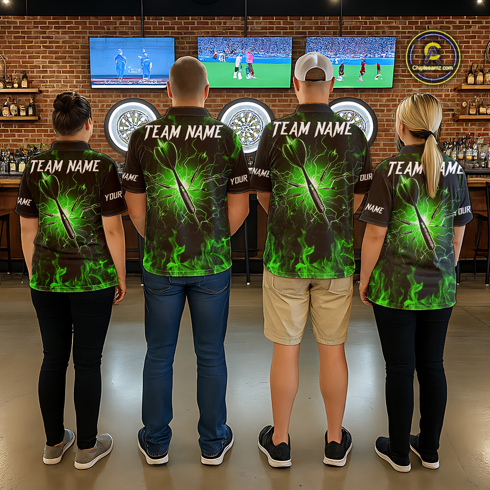 Purple Flaming Skull Women's Dart Jersey Custom Dart Fire Lightning Darts Team Shirts Polo & 1/4 Zip TDM7731