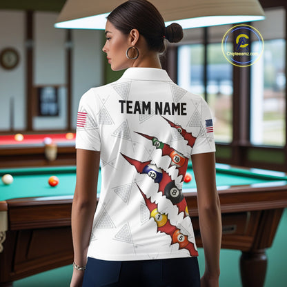 Personalized Scratch 8 Ball Billiard Shirt For Women Custom Pool Jersey, Billiard Team Shirt |Red TDM5989