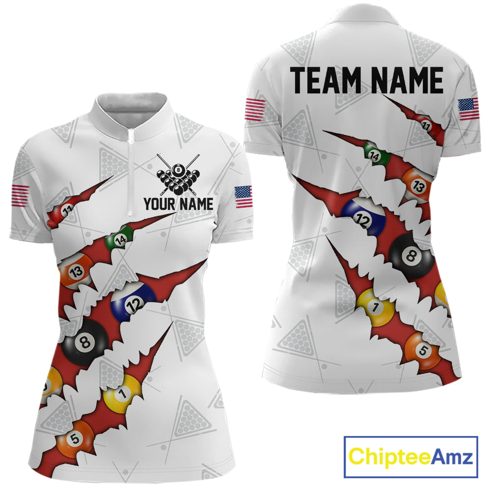 Personalized Scratch 8 Ball Billiard Shirt For Women Custom Pool Jersey, Billiard Team Shirt |Red TDM5989