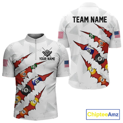 Personalized Scratch 8 Ball Billiard Shirt For Men Custom Pool Jersey, Billiard Team Shirt |Red TDM5989