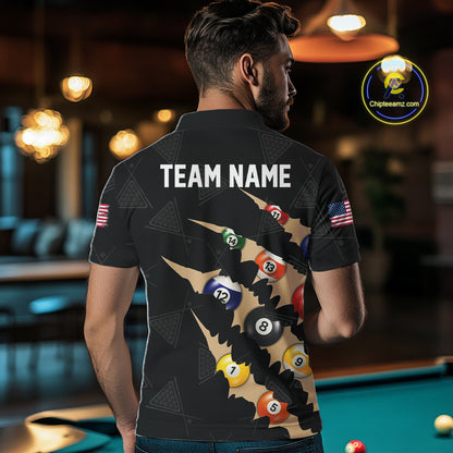 Personalized Scratch 8 Ball Billiard Shirt For Men Custom Pool Jersey, Billiard Team Shirt |Black TDM5990