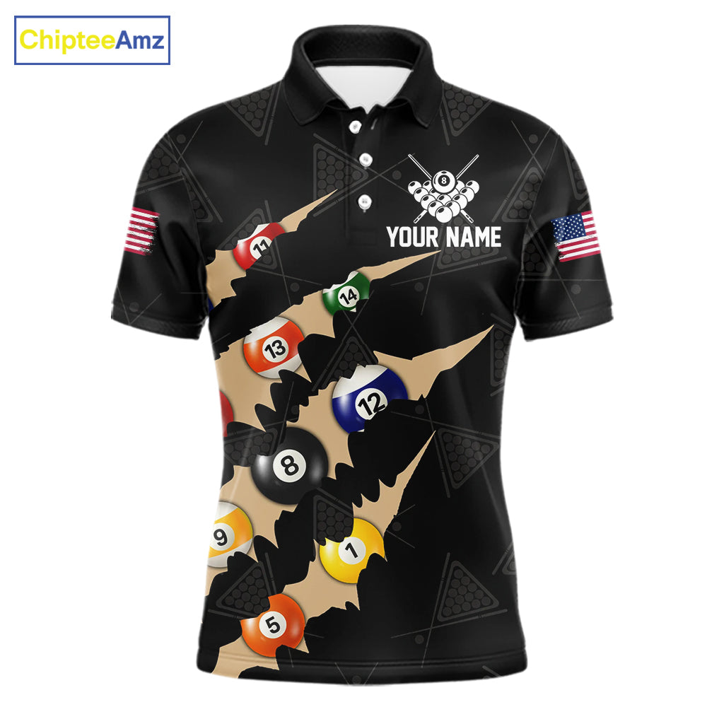 Personalized Scratch 8 Ball Billiard Shirt For Men Custom Pool Jersey, Billiard Team Shirt |Black TDM5990