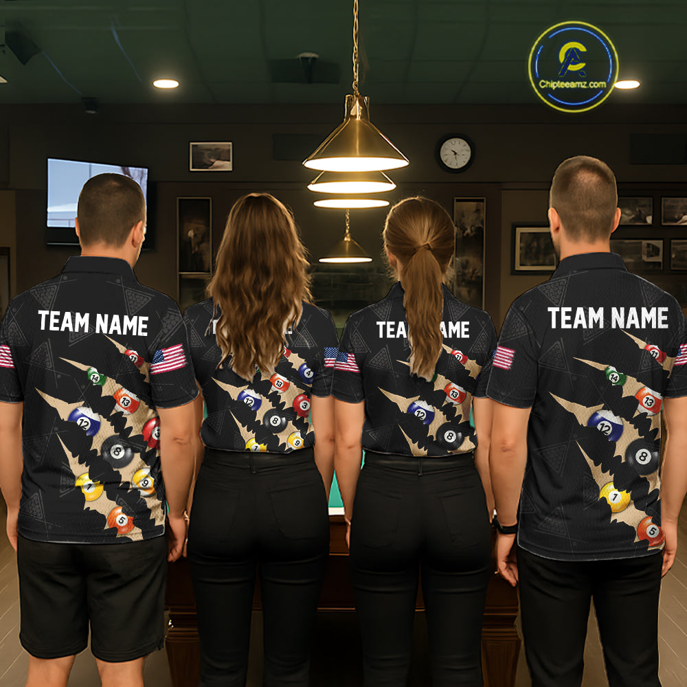 Personalized Scratch 8 Ball Billiard Shirt For Women Custom Pool Jersey, Billiard Team Shirt |Black TDM5990