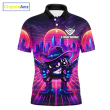 Load image into Gallery viewer, Custom Retro Funny Neon 8 Ball Pool Billiard Shirt For Men, Billiard Team Jersey Polo &amp; 1/4 Zip TDM6219