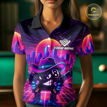 Load image into Gallery viewer, Custom Retro Funny Neon 8 Ball Pool Billiard Shirt For Women, Billiard Team Jersey Polo &amp; 1/4 Zip TDM6219