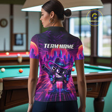 Load image into Gallery viewer, Custom Retro Funny Neon 8 Ball Pool Billiard Shirt For Women, Billiard Team Jersey Polo &amp; 1/4 Zip TDM6219