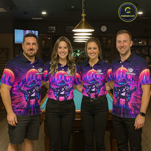 Load image into Gallery viewer, Custom Retro Funny Neon 8 Ball Pool Billiard Shirt For Women, Billiard Team Jersey Polo &amp; 1/4 Zip TDM6219