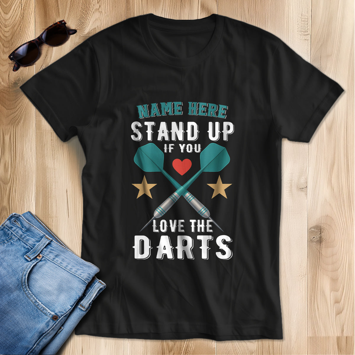 Funny Darts Shirts Stand Up If You Love The Darts T-Shirts, Personalized Darts Player Gifts TDM3947