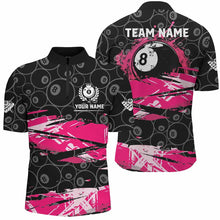 Load image into Gallery viewer, Custom Pink Grunge  Billiard 8 Ball Jerseys Shirts For Men, Personalized Billiard Pool Player Gifts TDM1939